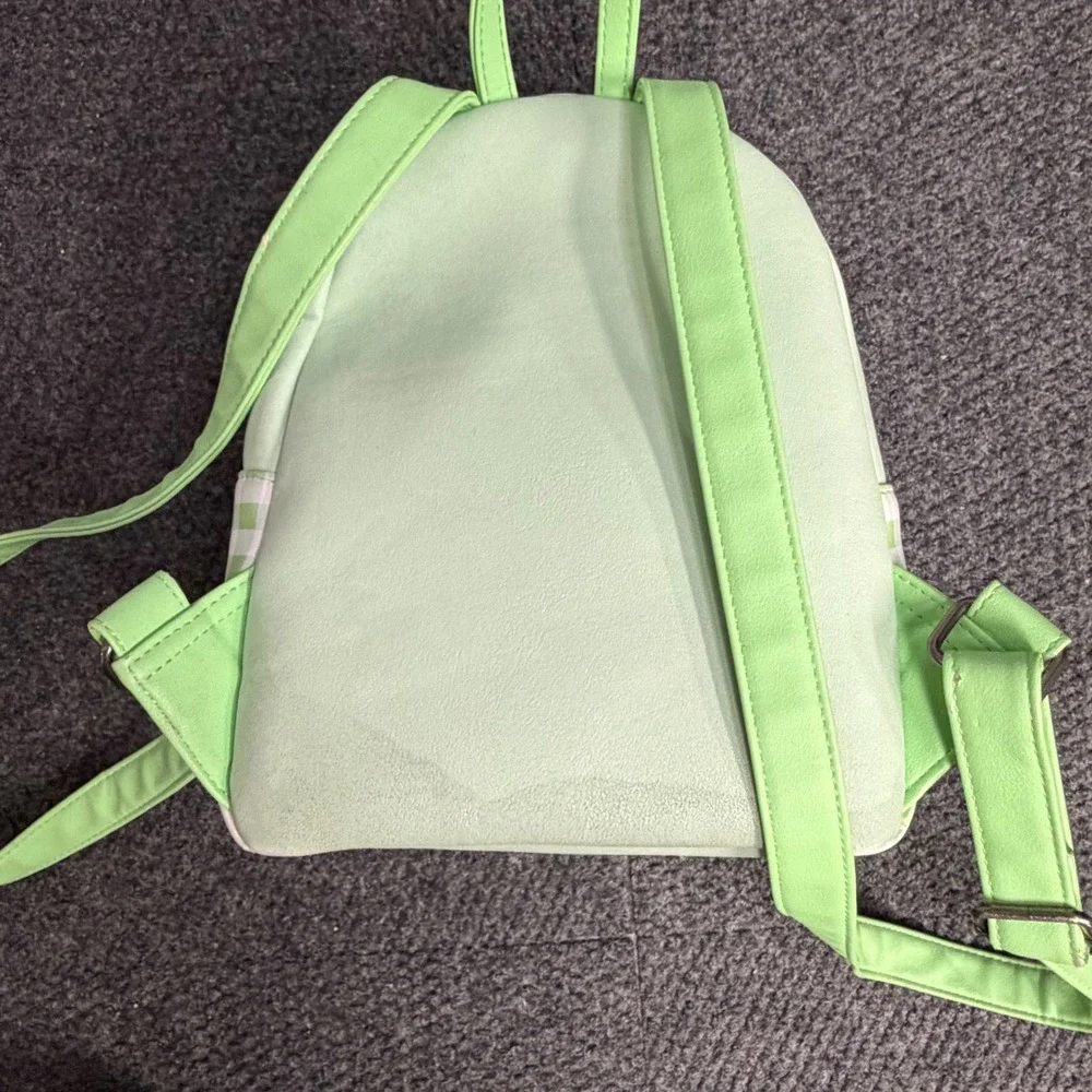 Sanrio Loungefly Keroppi Frog Mini Backpack Green Gingham All Over Print Bag